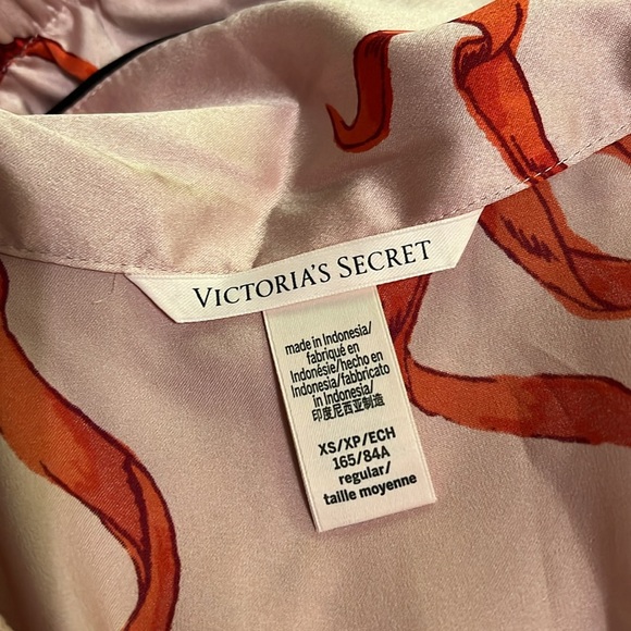NWOT Victoria’s Secret Chalk Rose Glazed Satin pajama set XS - Picture 3 of 12